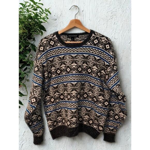 Britches Shetland Wool Sweater L Fair Isle Winter Knit Vintage 80s 90s - Picture 6 of 7
